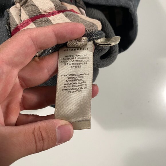 Vintage Burberry Brit Nova Check Lined Slim Fit Sweatpants Gray Men's Size L - Picture 6 of 9